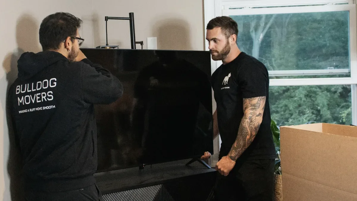 Bulldog Movers condo furniture and television protection for Bethesda moving services