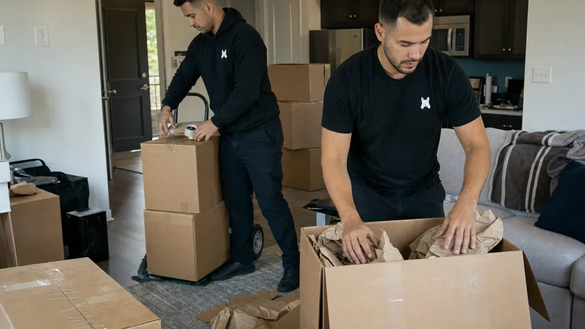 Bulldog Movers packing and box staging support for Herndon moving services