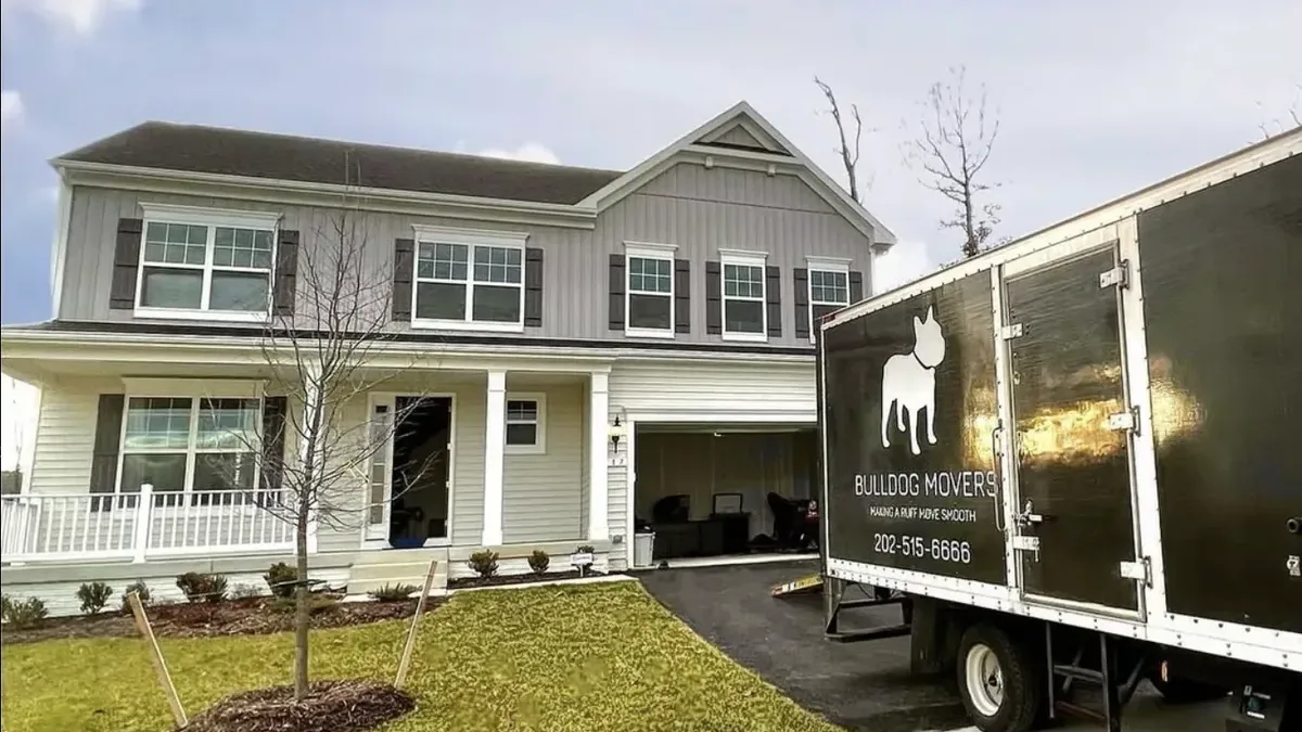 Bulldog Movers home moving truck setup for Maryland moving services