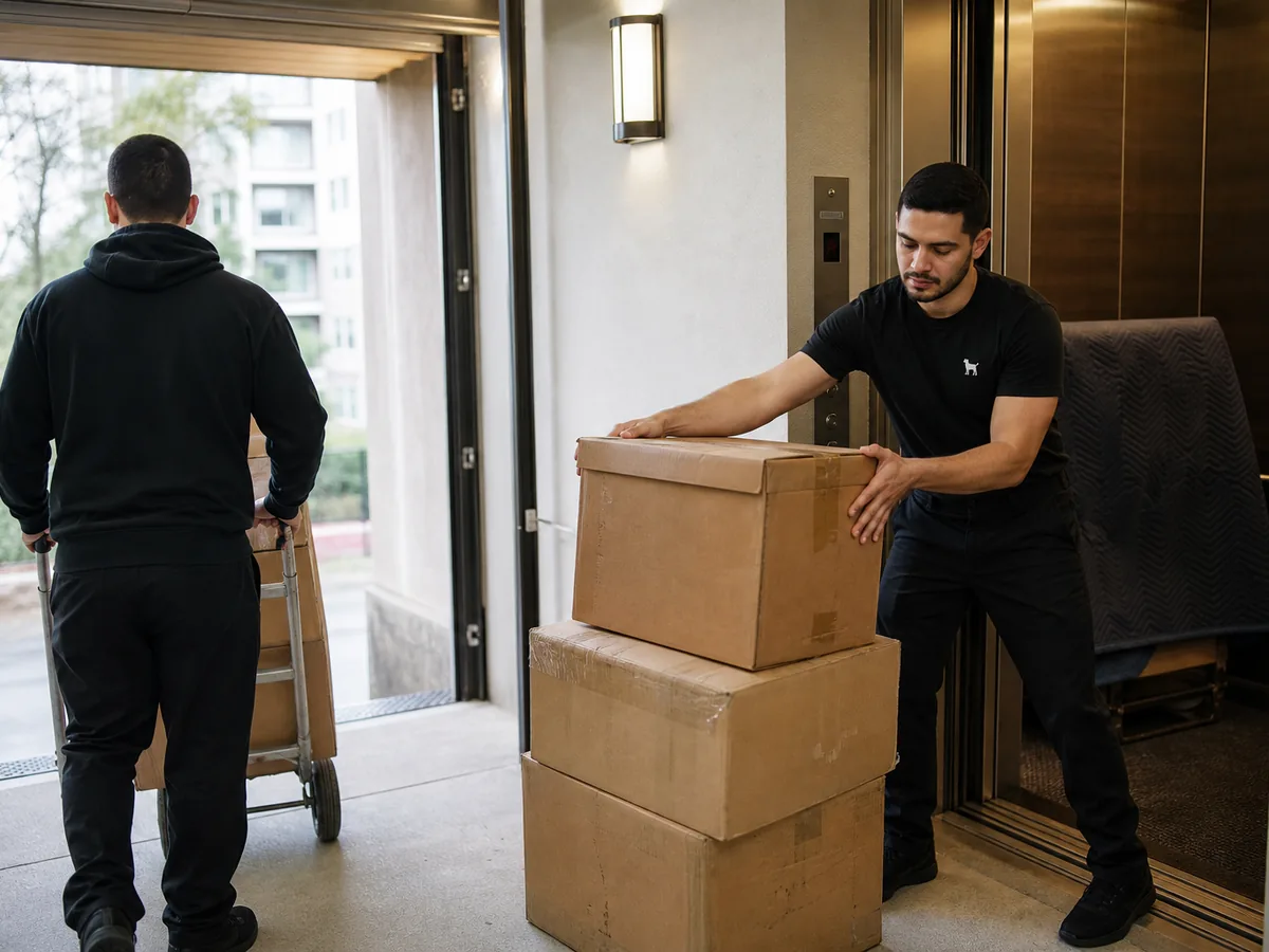 Bulldog Movers box staging before moving day for Reston moving customers