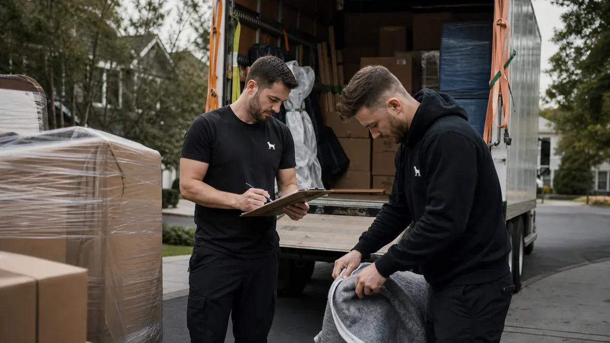 Bulldog Movers crew planning long-distance moving routes from the DMV